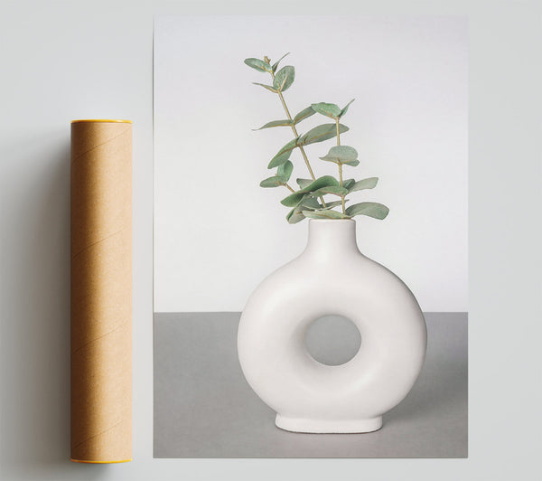 Pale Green Donut Vase Print