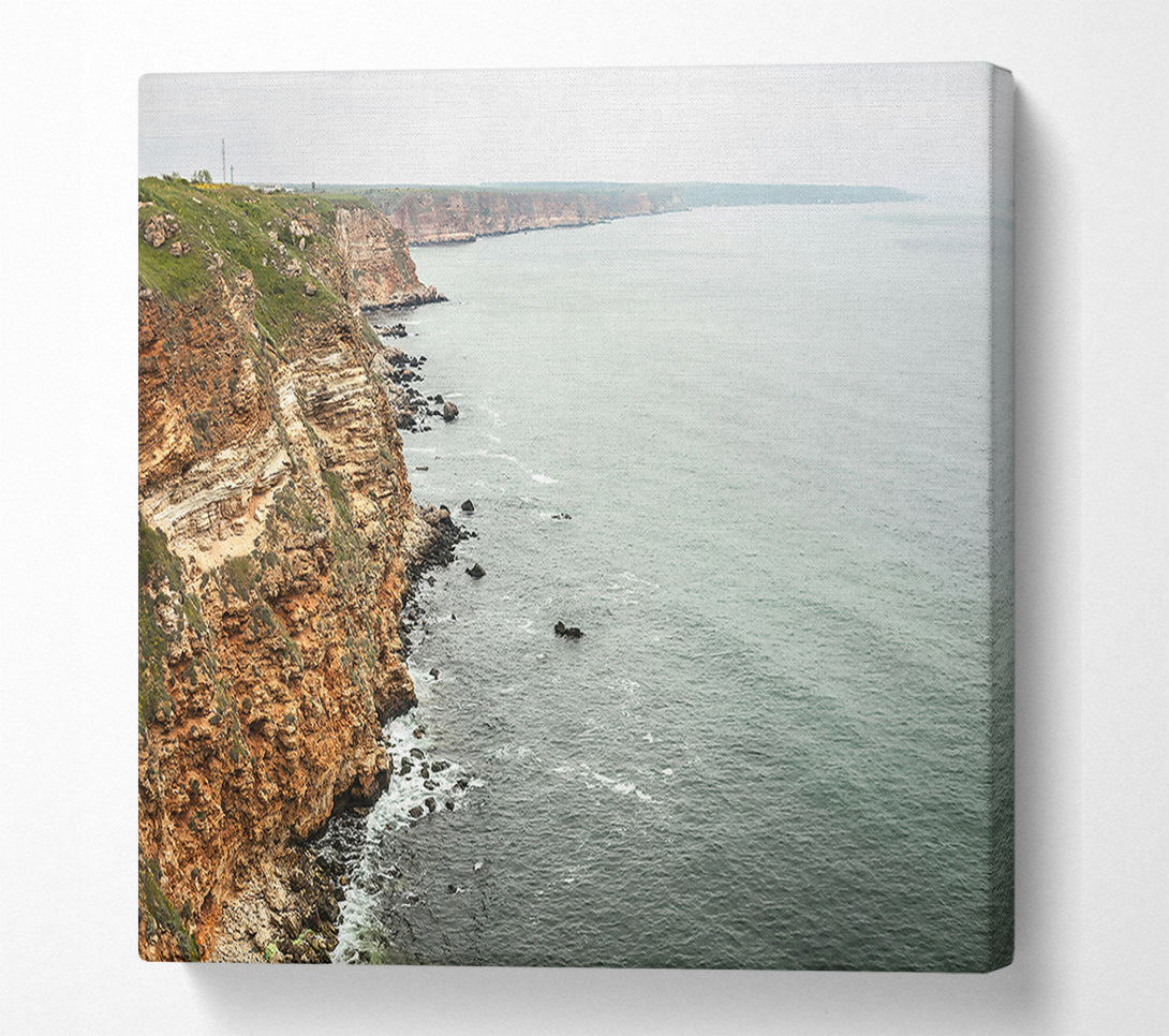  A Canvas Print of Blue Coast Cliffs Canvas Wall Art