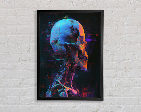 Skull Glitch Framed Print
