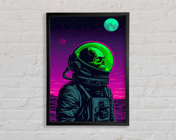 Skull In Space Framed Print