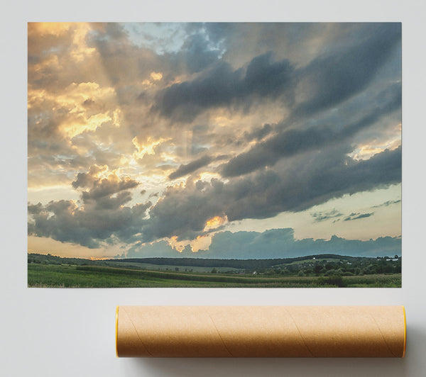 Golden Cloudscape Sunset Poster