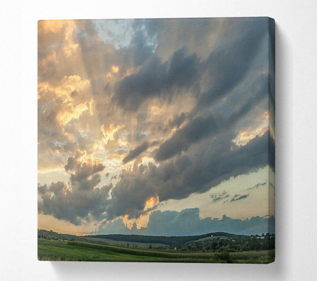  A Canvas Print of Golden Cloudscape Sunset Canvas Print