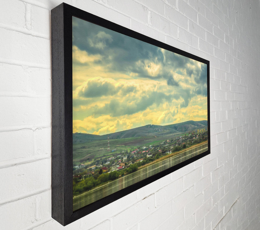  A Canvas Print of Golden Hour Village Canvas Art
