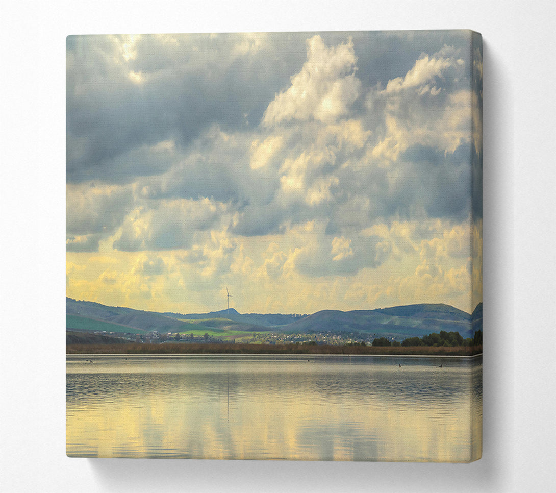  A Canvas Print of Golden Cloudscape Reflection Canvas Print