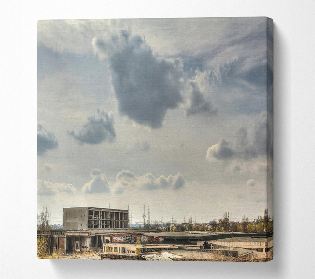  A Canvas Print of Grey Skies Over Concrete Canvas Wall Art