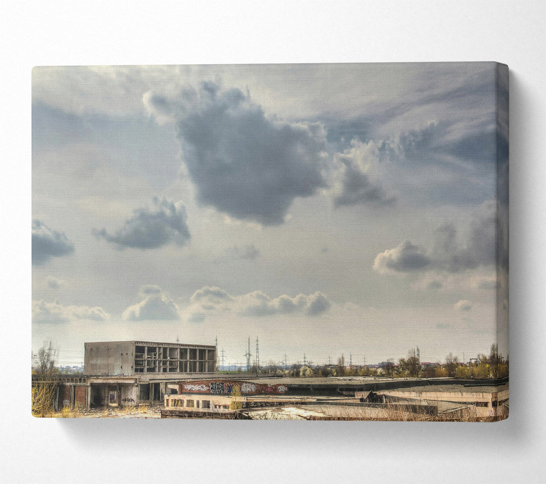  A Canvas Print of Grey Skies Over Concrete Canvas Wall Art
