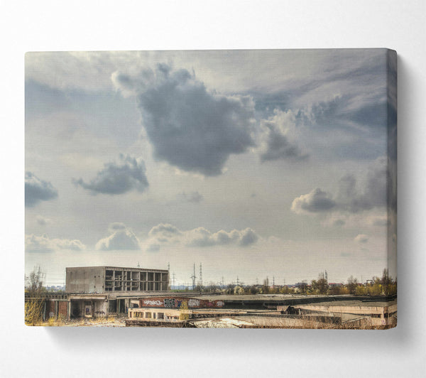  A Canvas Print of Grey Skies Over Concrete Canvas Wall Art