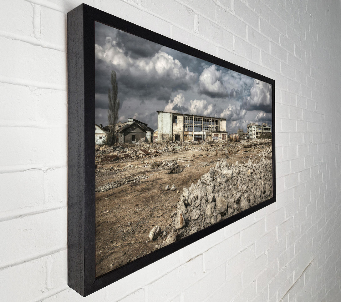  A Canvas Print of Grey Ruins Of Industry Canvas Art