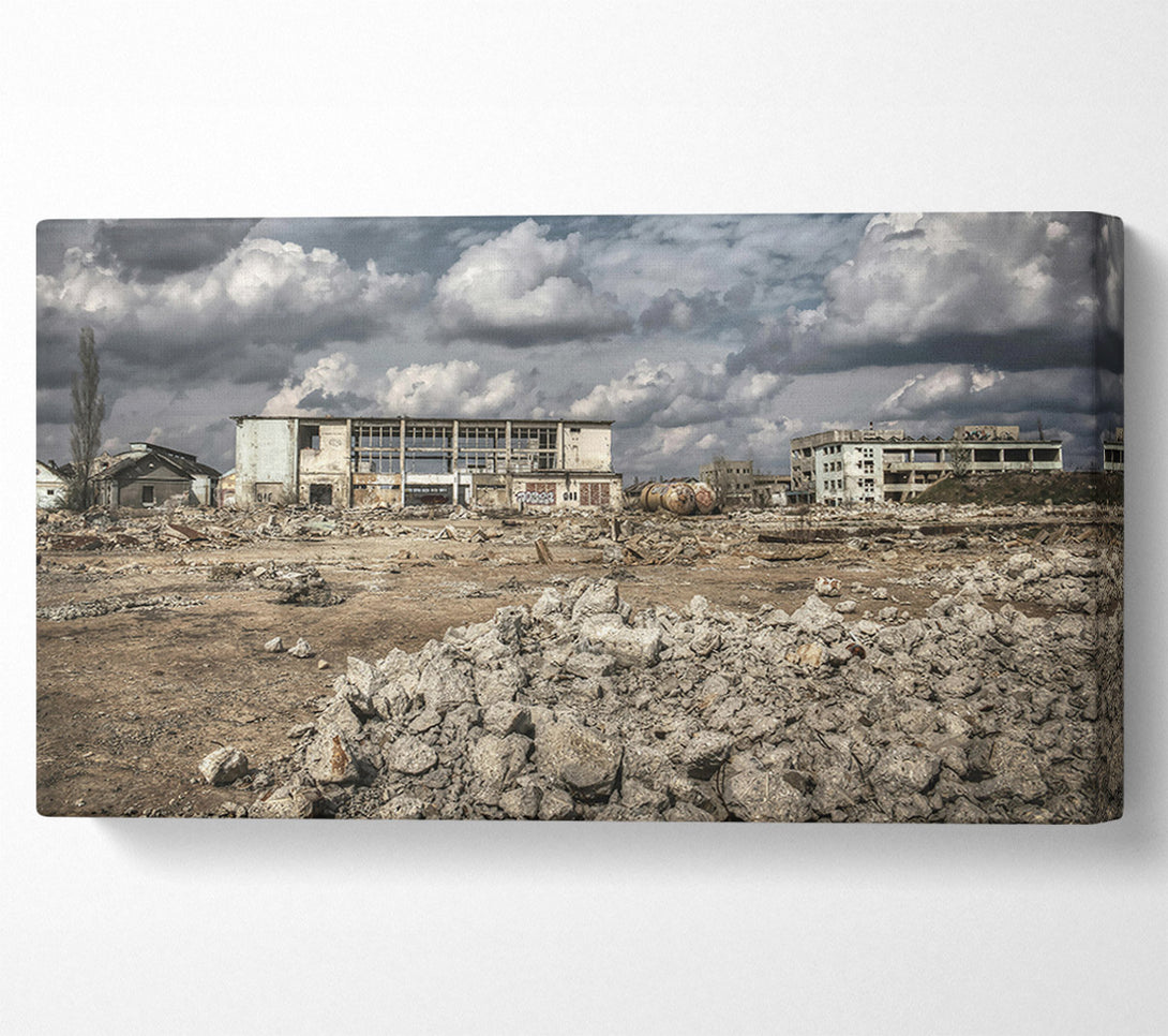  A Canvas Print of Grey Ruins Of Industry Canvas Art