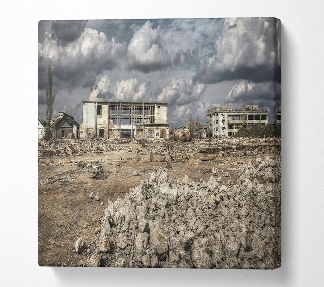  A Canvas Print of Grey Ruins Of Industry Canvas Art