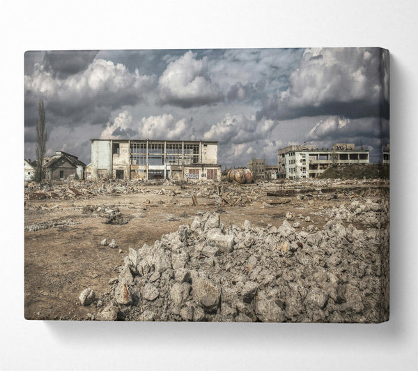  A Canvas Print of Grey Ruins Of Industry Canvas Art