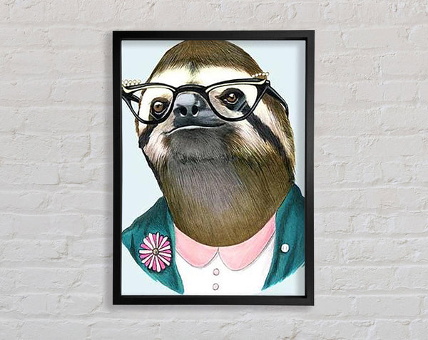 Sloth Glasses Framed Print