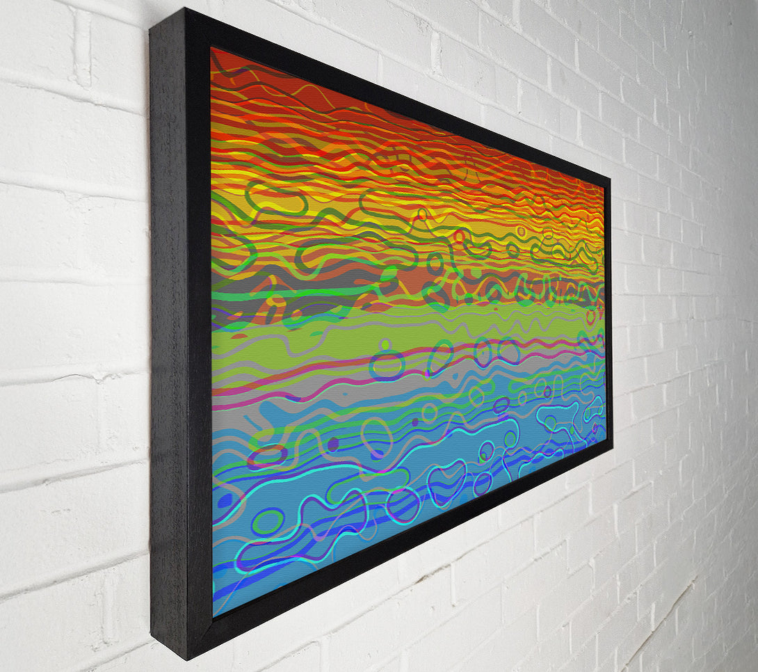  A Canvas Print of Azure Organic Lines Canvas Wall Art