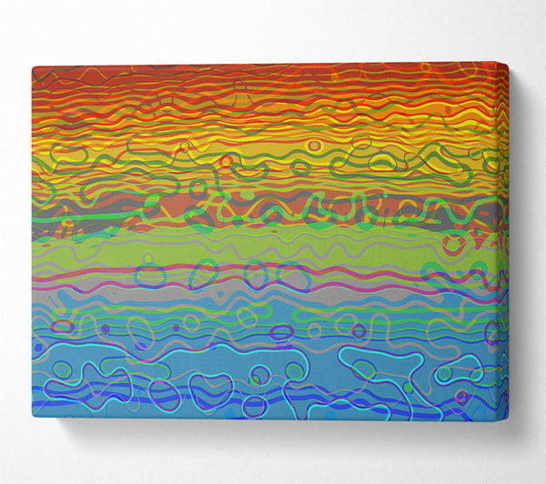  A Canvas Print of Azure Organic Lines Canvas Wall Art