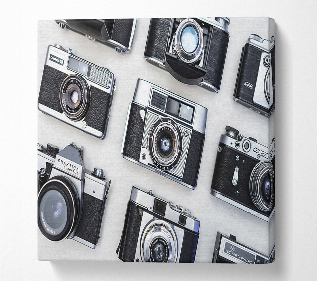  A Canvas Print of Silver And Black Cameras Canvas Art
