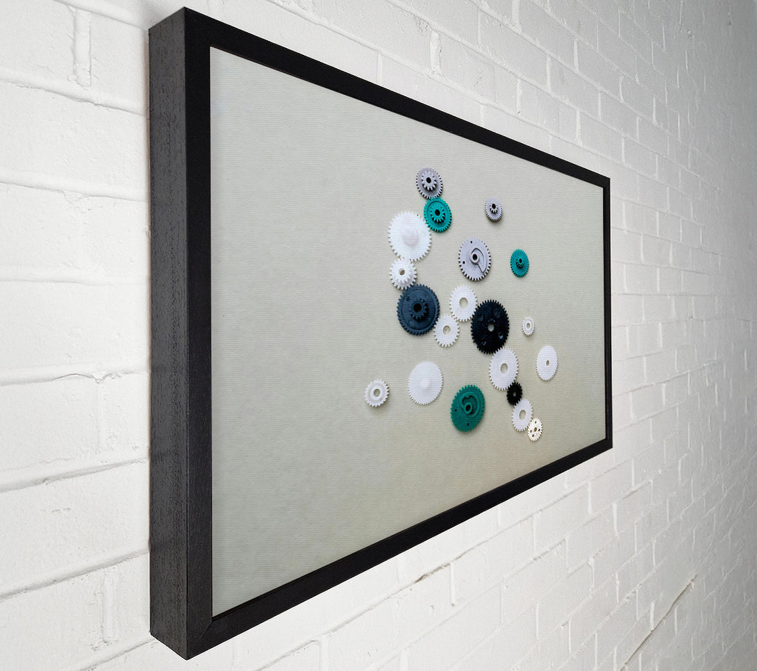  A Canvas Print of Teal Gear Symphony Canvas Wall Art