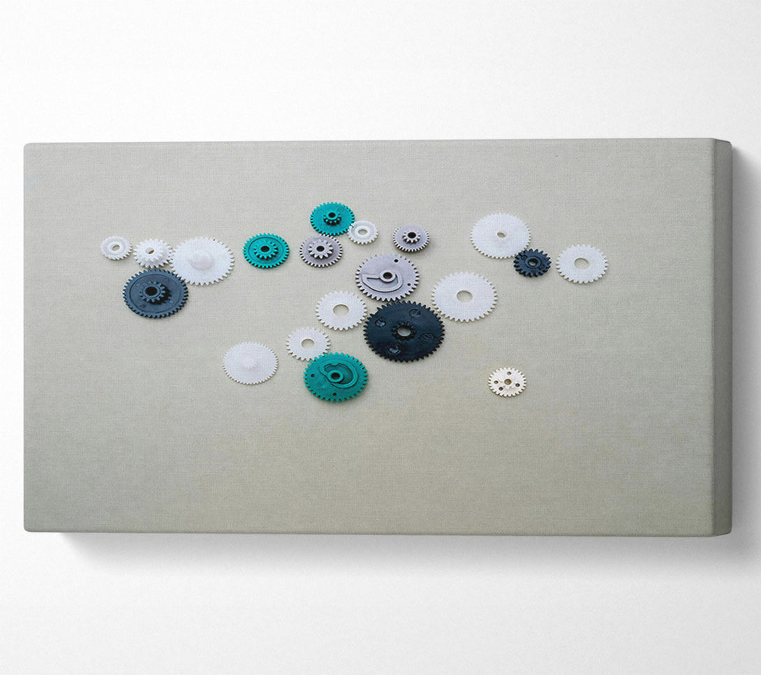  A Canvas Print of Teal Gears Of Time Canvas Art