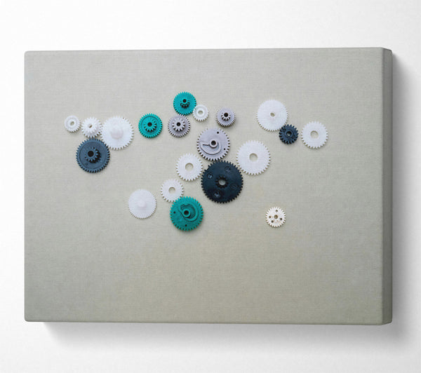  A Canvas Print of Teal Gears Of Time Canvas Art