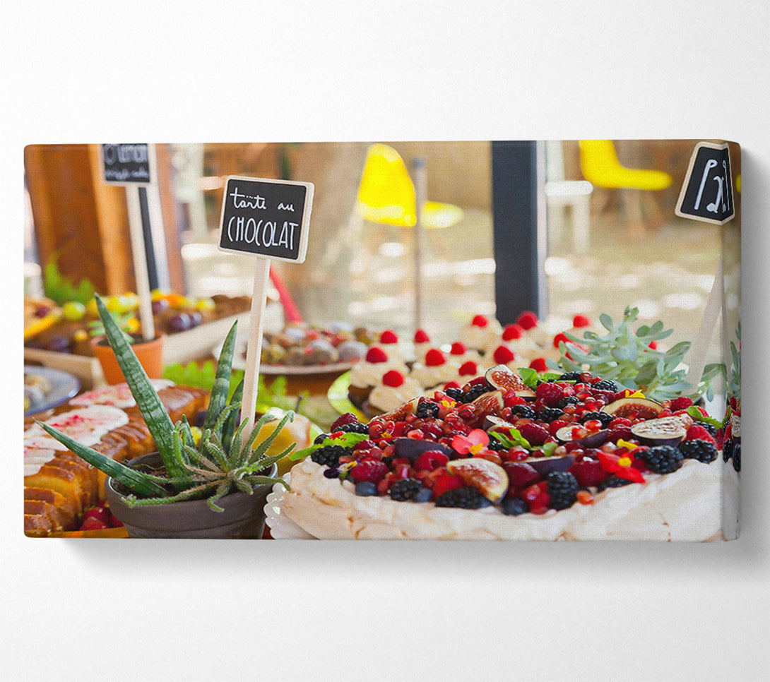  A Canvas Print of Red Berry Pavlova Feast Canvas Art
