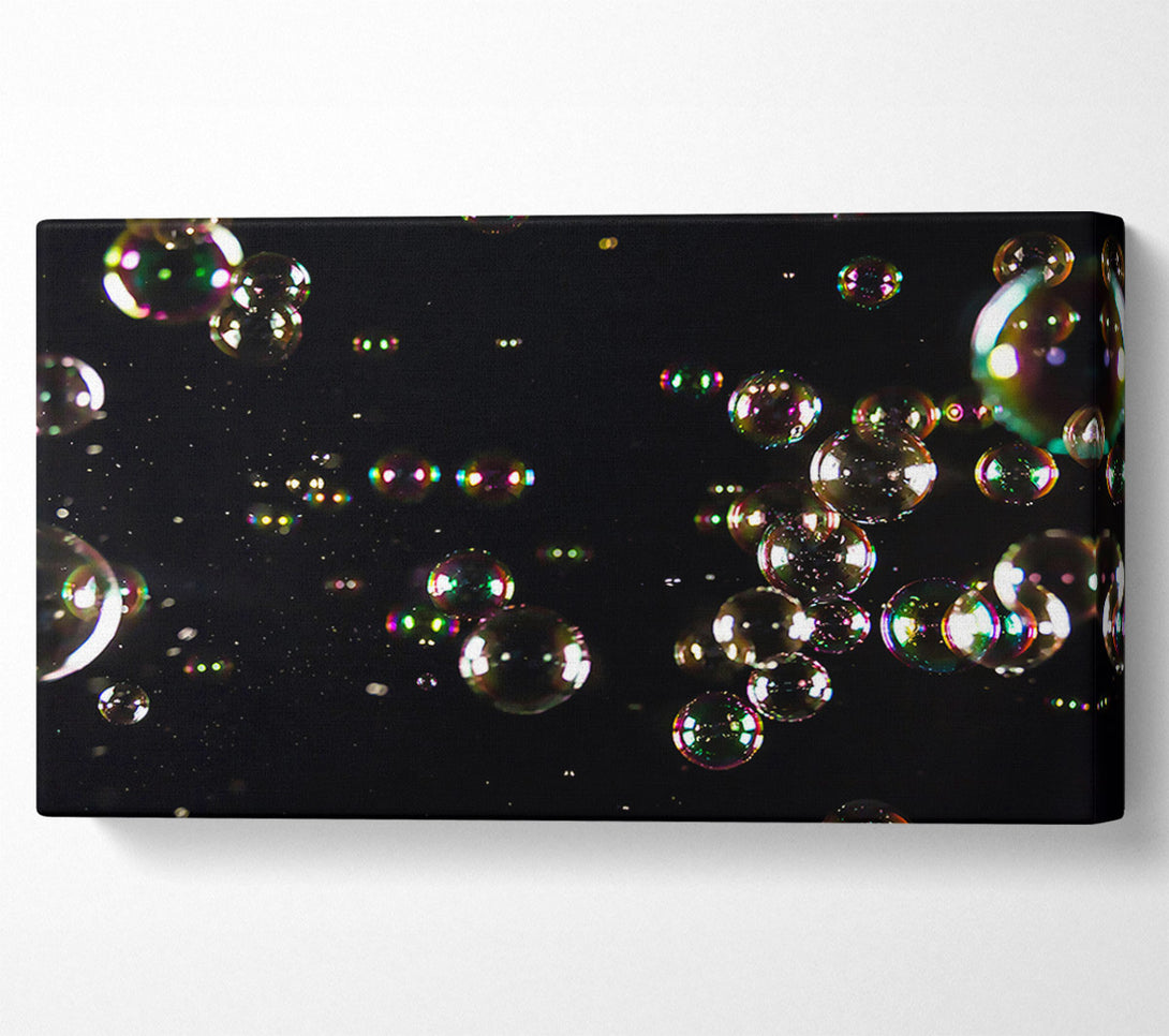  A Canvas Print of Rainbow Bubbles In The Dark Canvas Art