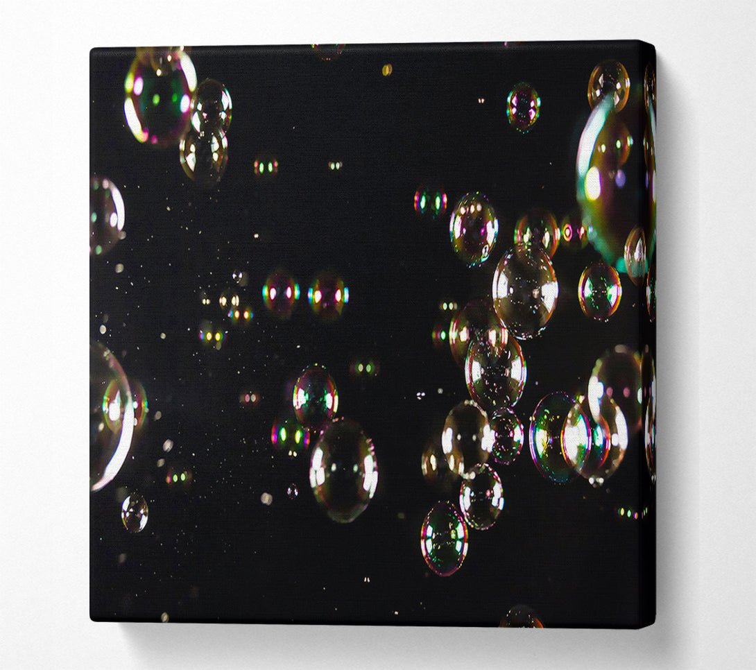  A Canvas Print of Rainbow Bubbles In The Dark Canvas Art