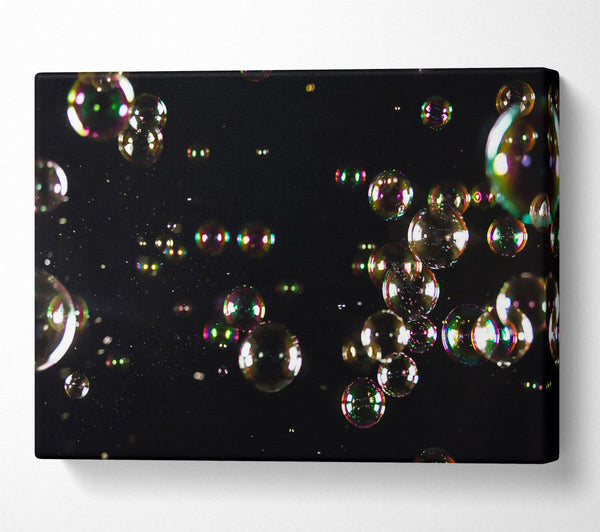  A Canvas Print of Rainbow Bubbles In The Dark Canvas Art