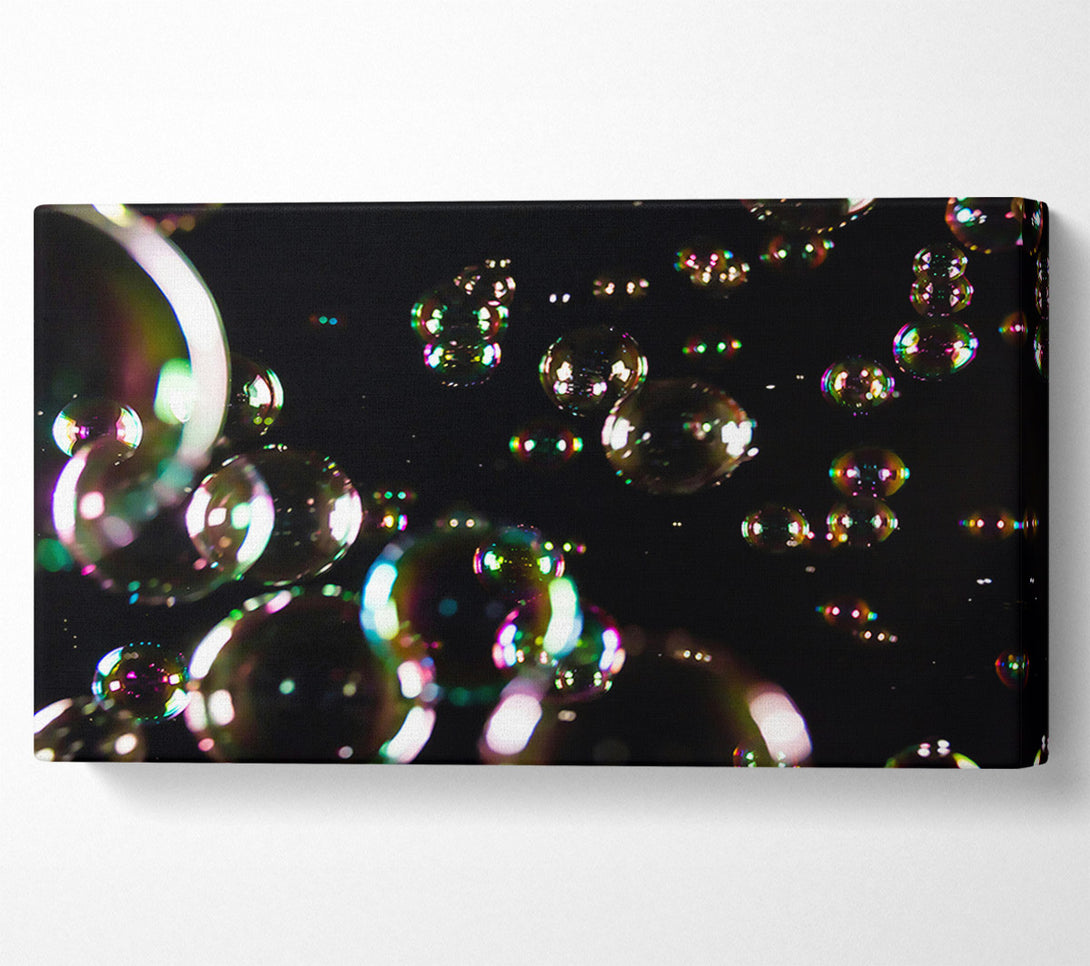  A Canvas Print of Rainbow Bubbles In The Night Canvas Wall Art