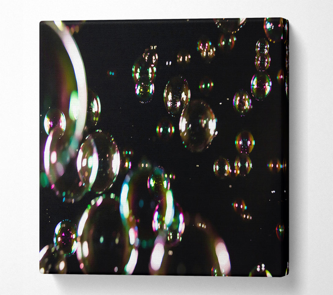  A Canvas Print of Rainbow Bubbles In The Night Canvas Wall Art