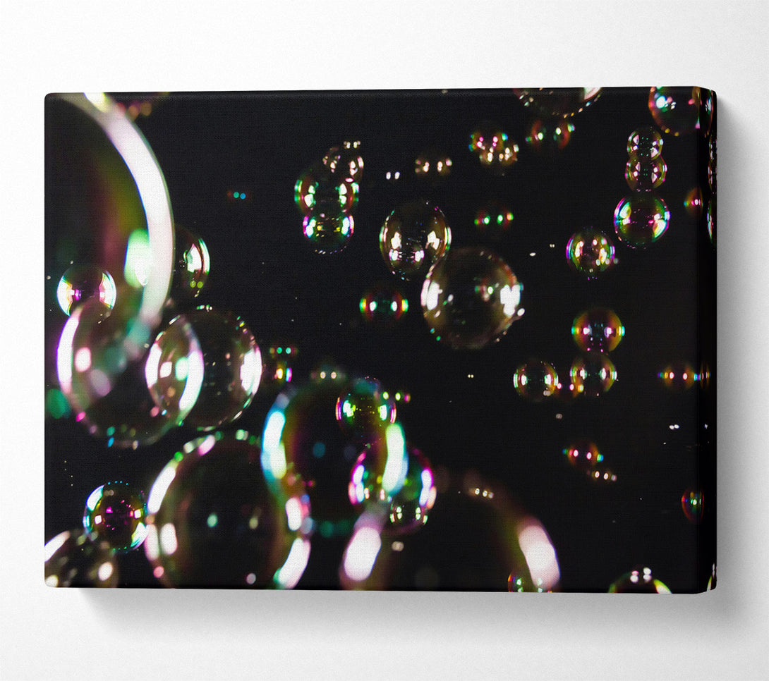  A Canvas Print of Rainbow Bubbles In The Night Canvas Wall Art