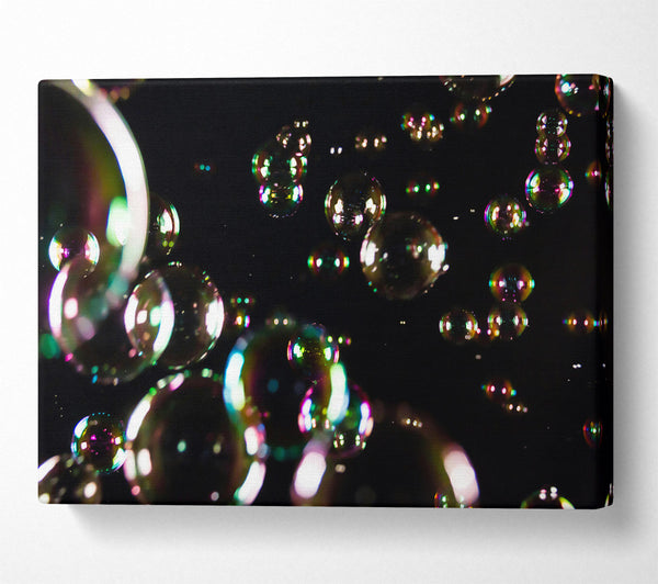  A Canvas Print of Rainbow Bubbles In The Night Canvas Wall Art