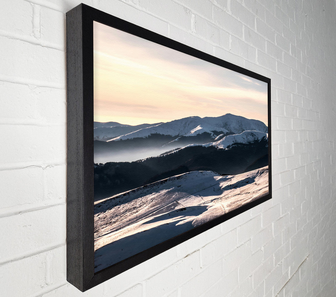  A Canvas Print of Golden Snowscape Peaks Canvas Print