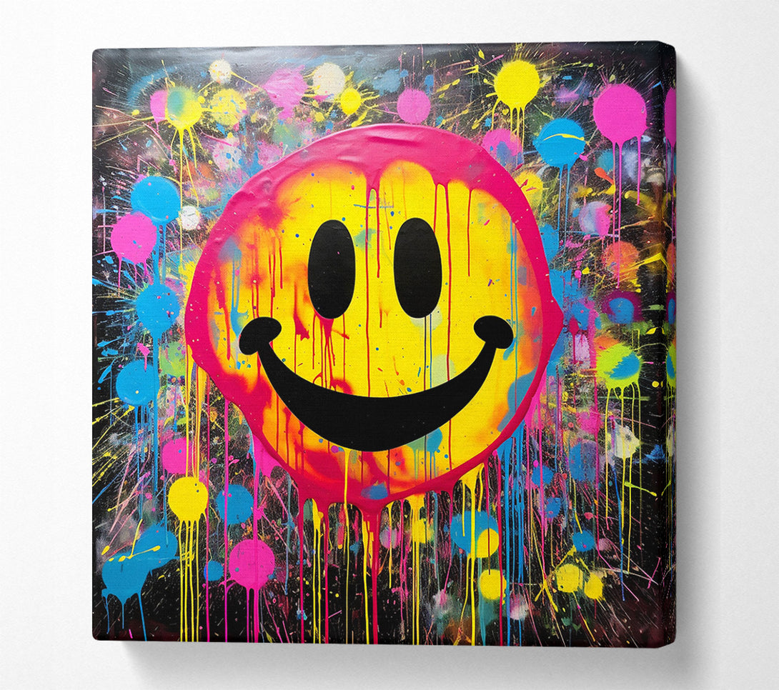  A Canvas Print of Smiley Face Urban Canvas Art