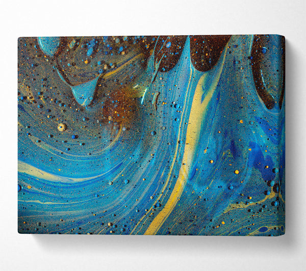  A Canvas Print of Azure Swirls And Dots Canvas Art