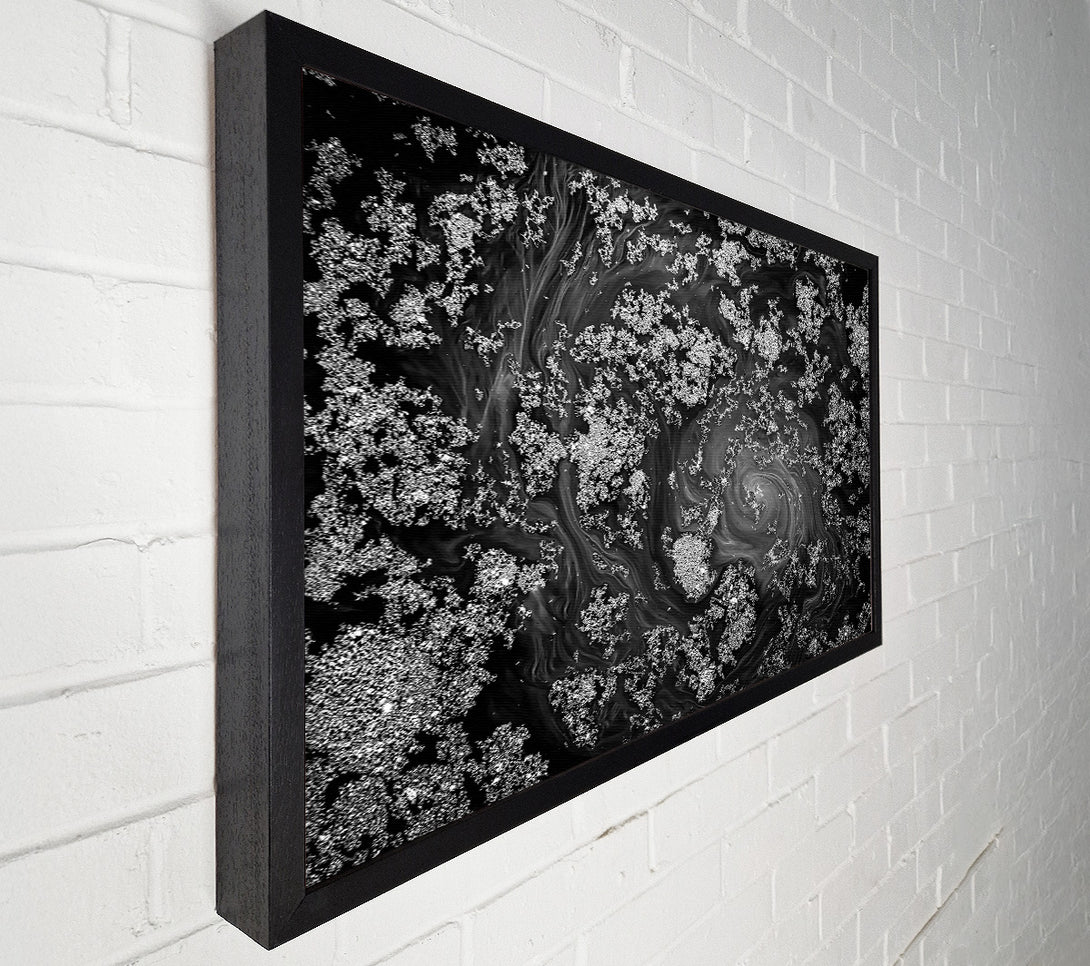  A Canvas Print of Silver Swirls Of Ink Canvas Wall Art