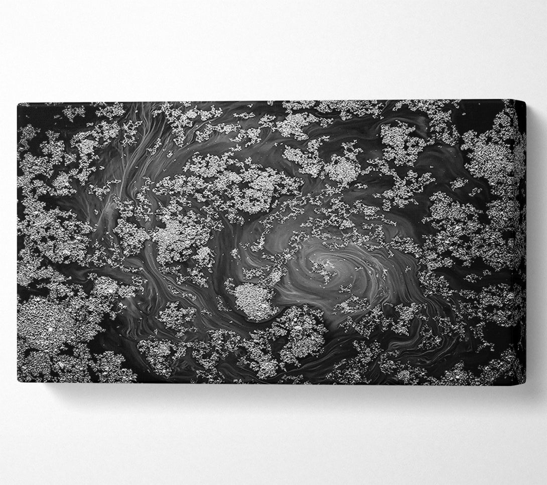  A Canvas Print of Silver Swirls Of Ink Canvas Wall Art