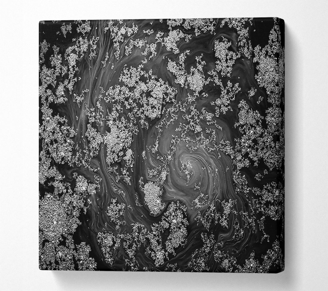  A Canvas Print of Silver Swirls Of Ink Canvas Wall Art