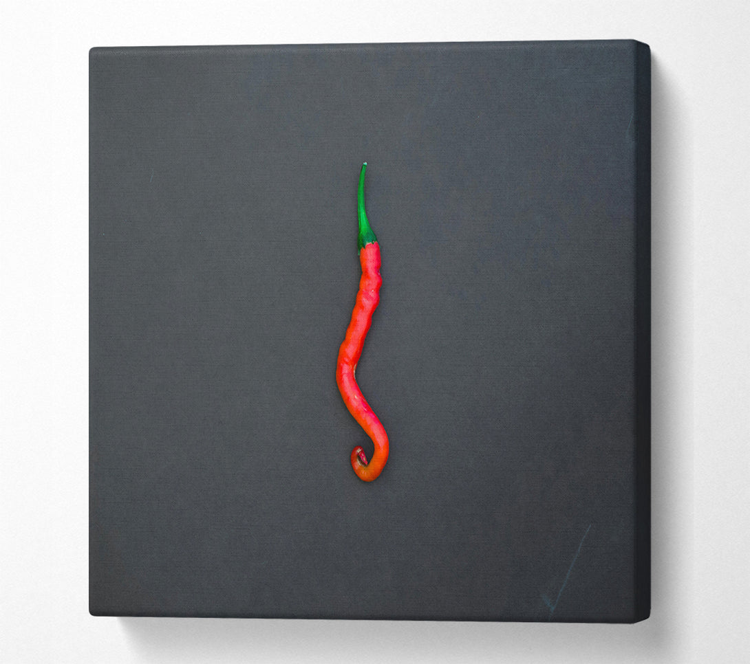  A Canvas Print of Red Chili On Grey Canvas Print