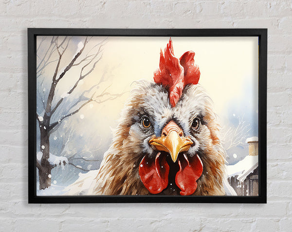 Snow Chicken Framed Print