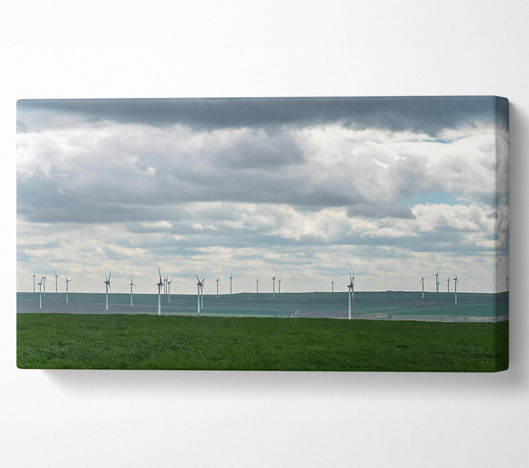  A Canvas Print of Gray Sky Windmills Canvas Art