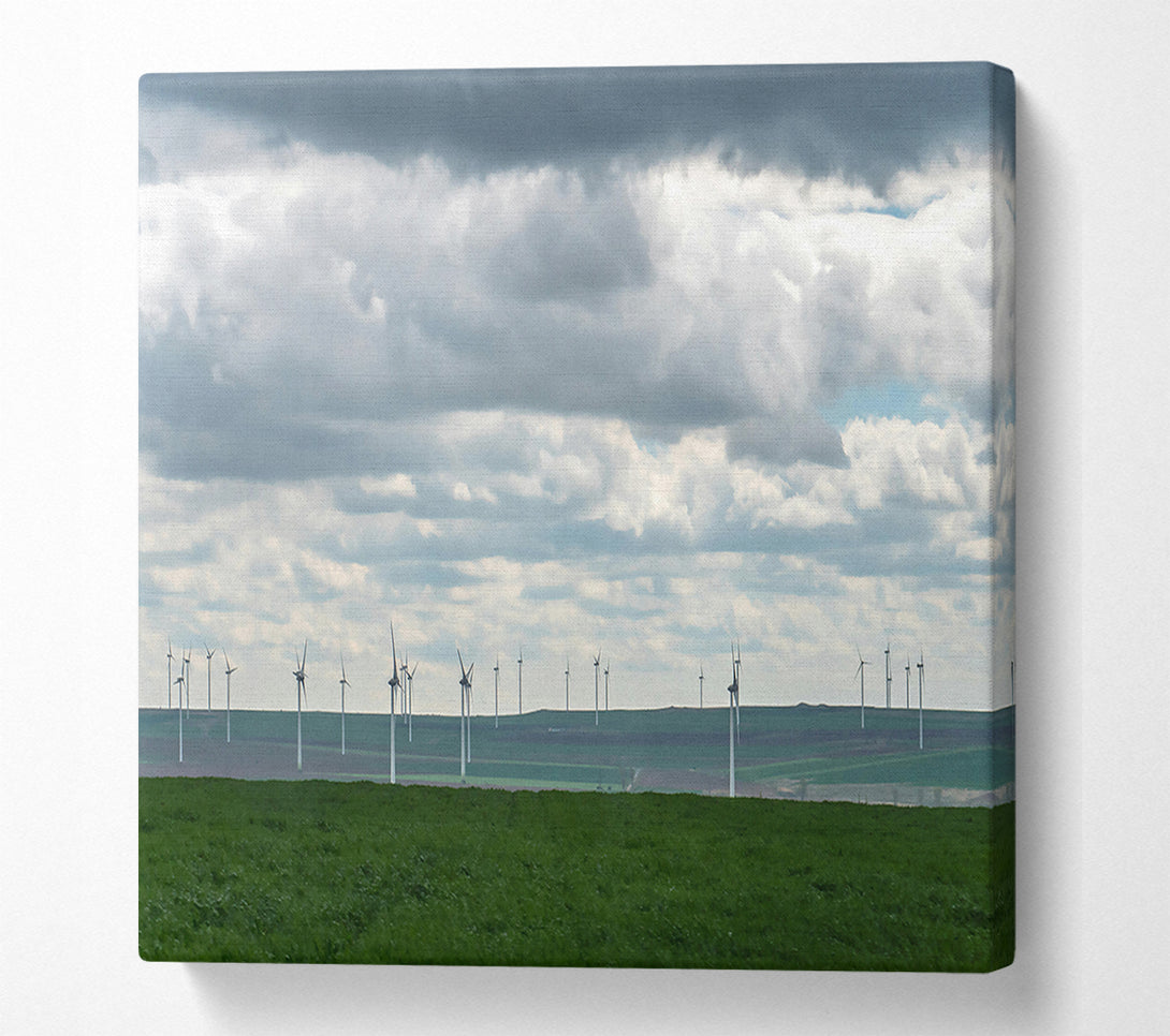  A Canvas Print of Gray Sky Windmills Canvas Art
