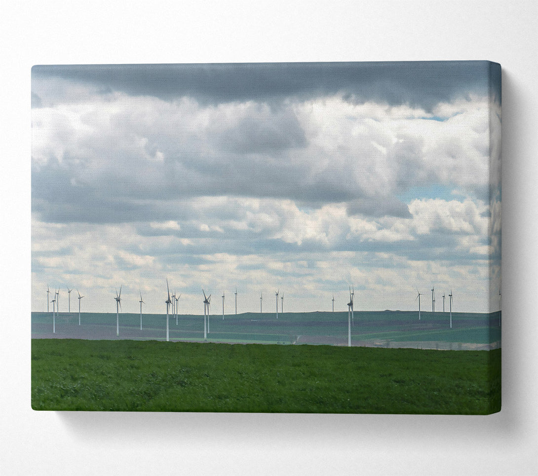  A Canvas Print of Gray Sky Windmills Canvas Art