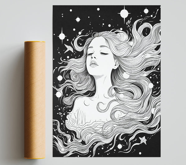 Space Lady Flow Giclee Print
