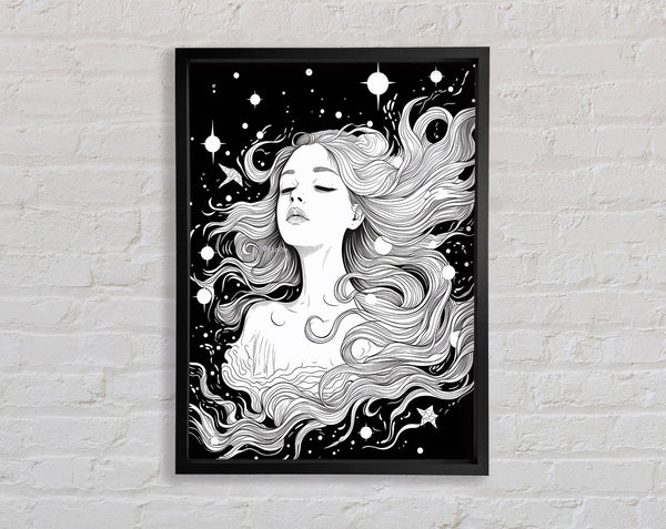 Space Lady Flow Framed Print