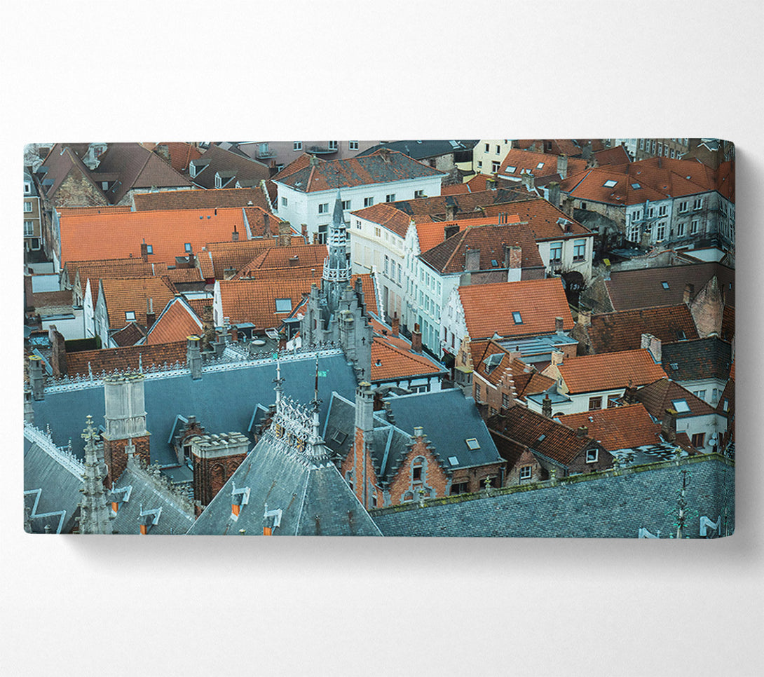  A Canvas Print of Slate Roofs Of Bruges Canvas Wall Art