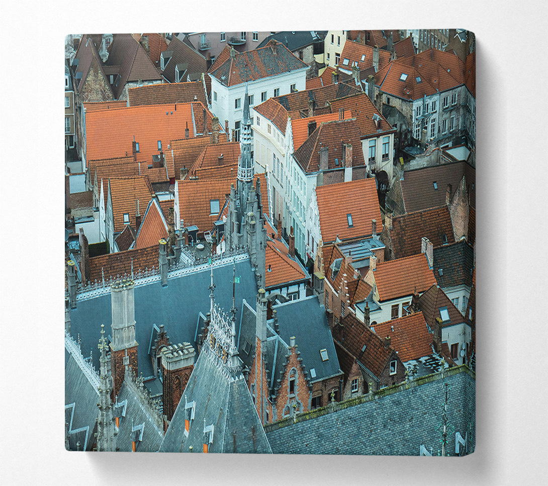  A Canvas Print of Slate Roofs Of Bruges Canvas Wall Art