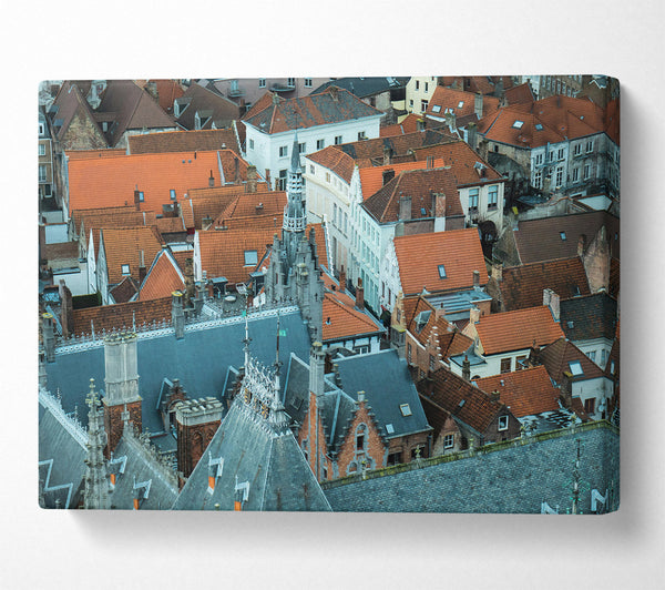  A Canvas Print of Slate Roofs Of Bruges Canvas Wall Art