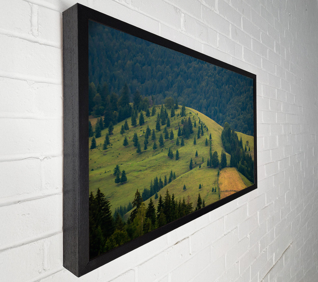  A Canvas Print of Green Hills And Trees Canvas Wall Art
