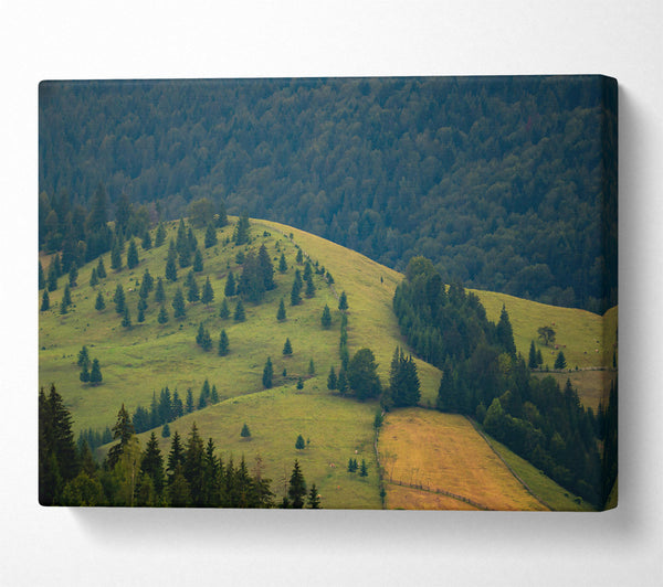  A Canvas Print of Green Hills And Trees Canvas Wall Art