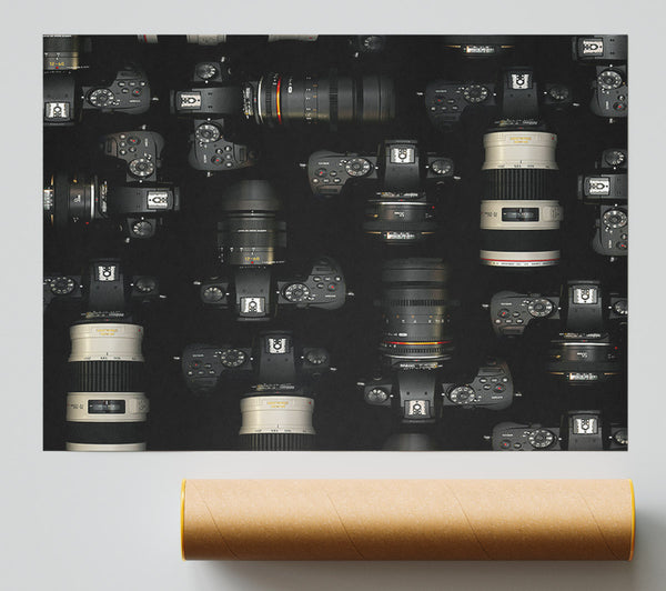 Black Camera Collection Print