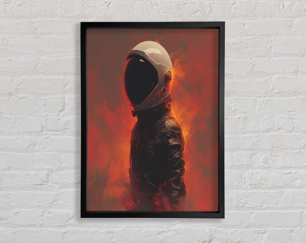 Spaceman Fire Framed Print